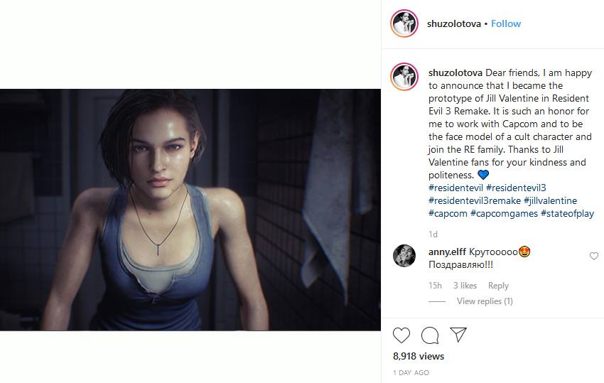 Q&A with Sasha Zotova - The new face of Jill Valentine